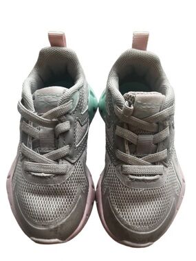 Reebok Kids Gray Sneakers with Pink & Mint Accents